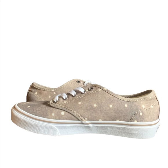 NWOB Women's VANS Washed Look Canvas Polka Dot Skate/Sneakers Size 8.5 Brown - Picture 3 of 11